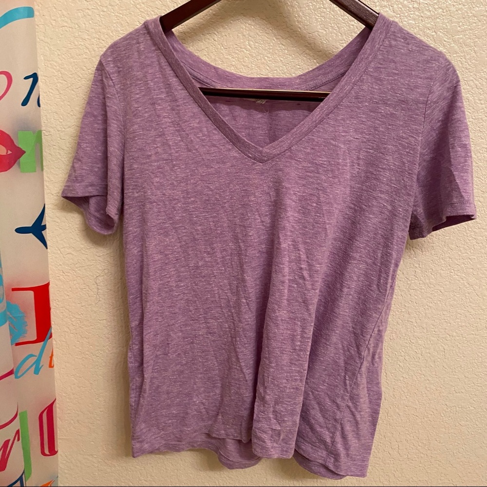Purple V-neck Shirt